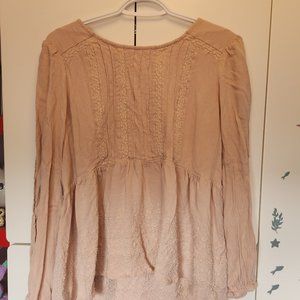 American Eagle Pink Longsleeve Blouse